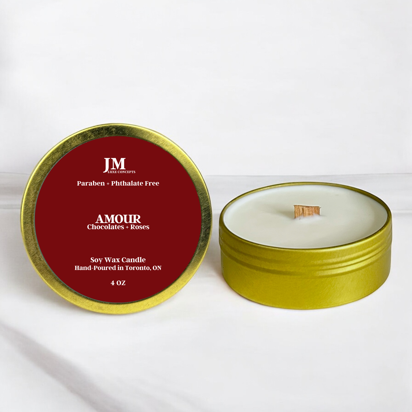 Soy Wax Candle - Chocolates + Roses Scented ( Amour)