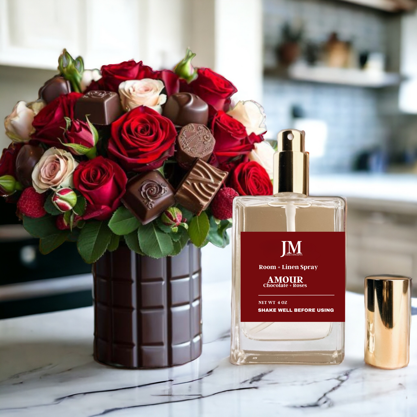 Chocolate and Roses Scented Room + Linen Spray - Amour