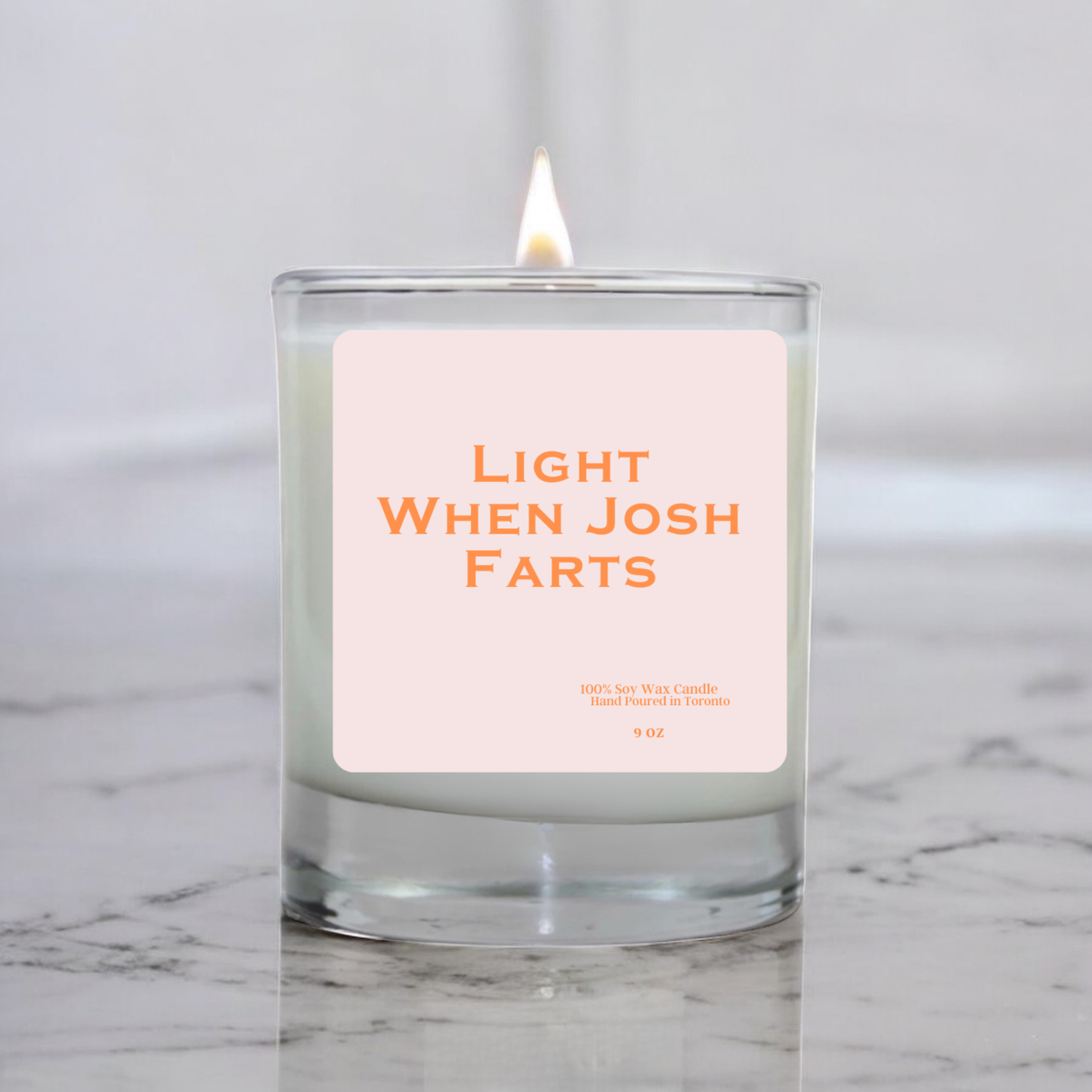 Funny Candle – Light When Josh Farts – Gag Gift, Personalized Soy Candle for Him, Joke Gift for Friends & Couples