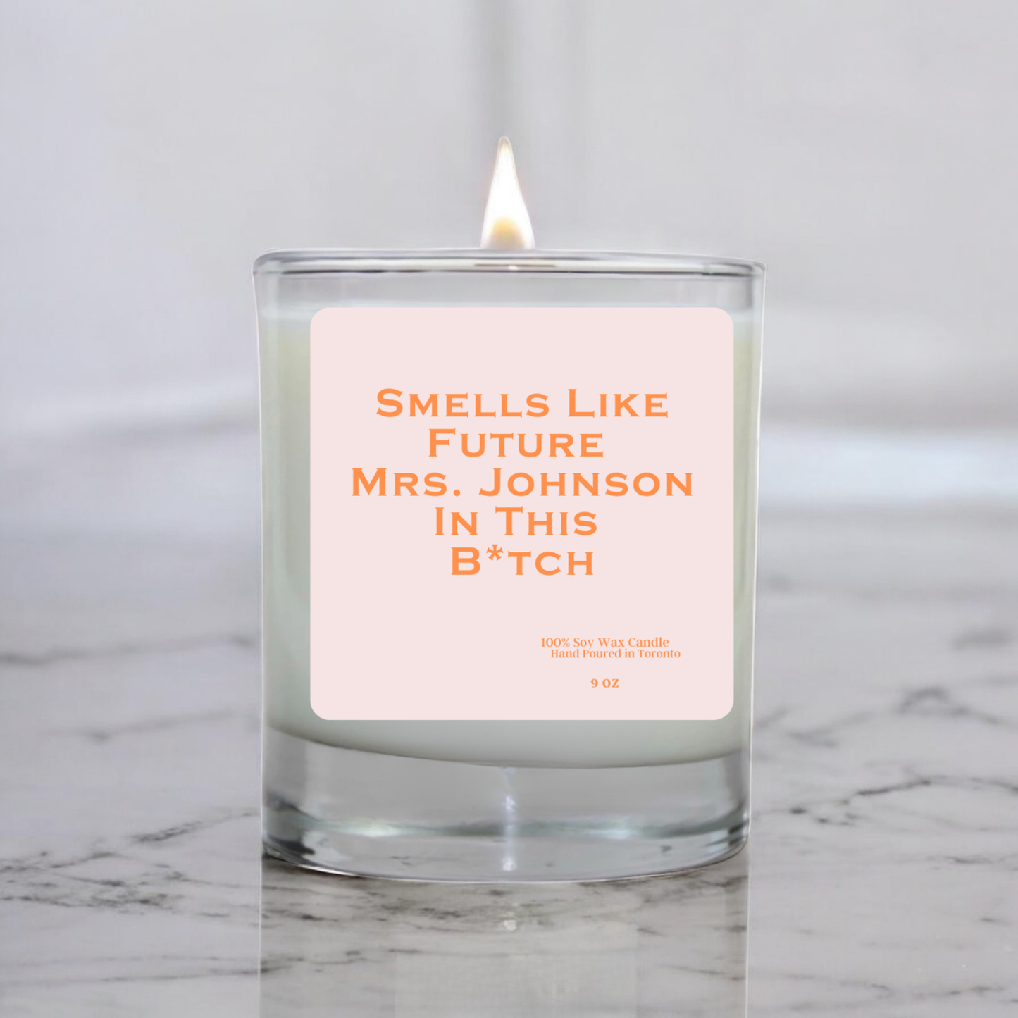Funny Engagement Candle – Smells Like Future Mrs Johnson – Personalized Bride to Be Gift, Wedding, Bachelorette Party Favor