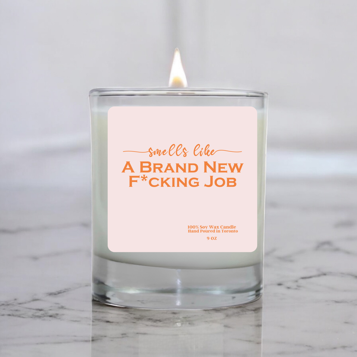 Smells Like a Brand New Job Candle – Funny Soy Wax Gift for Promotion