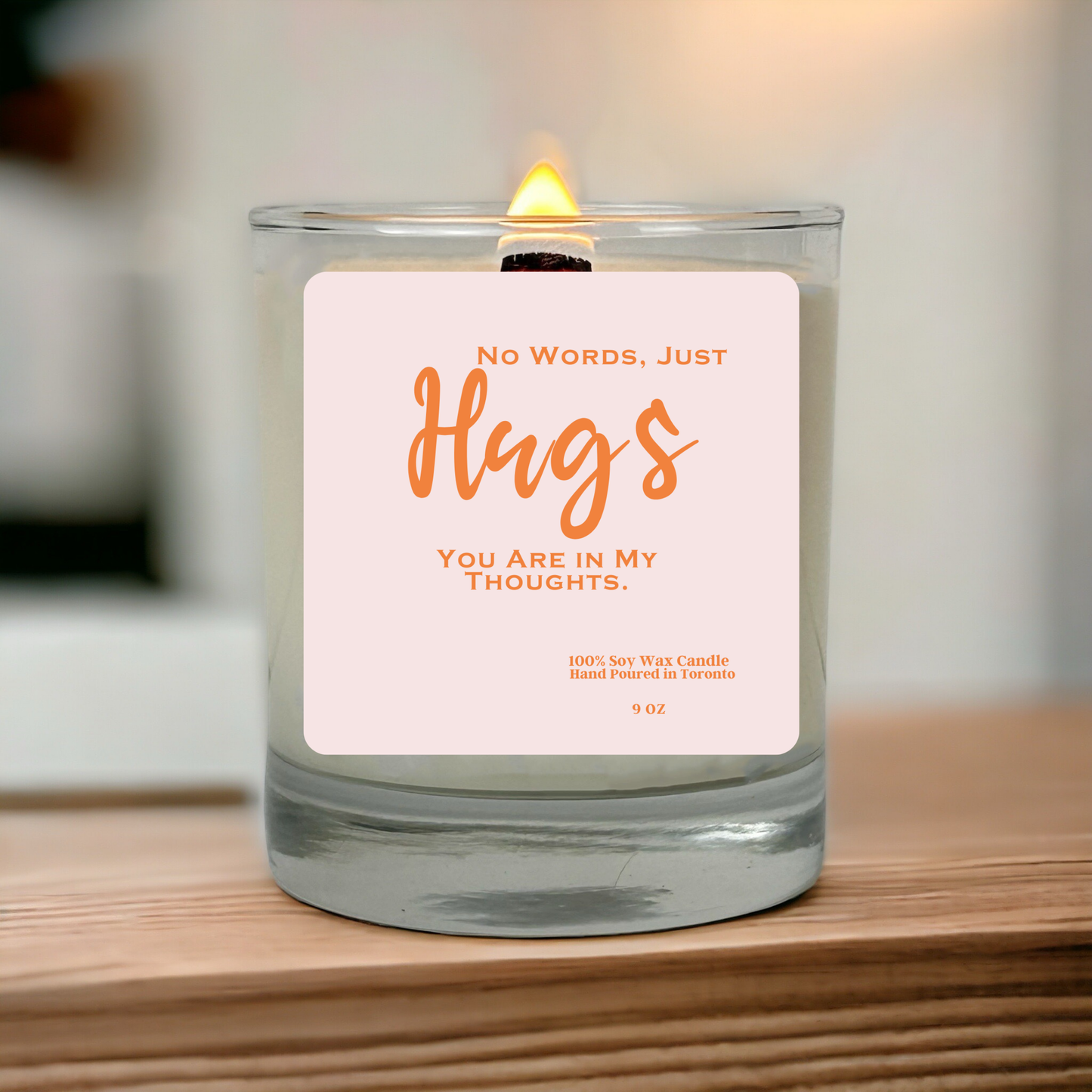 No Words Just Hugs Soy Candle | Sympathy Gift | Thinking of You Candle | Comfort Candle | Hand Poured Soy Wax | Gift from Toronto