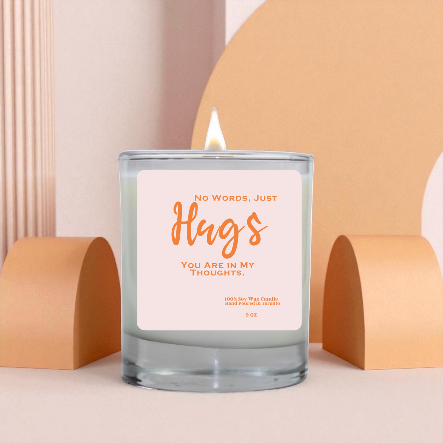 No Words Just Hugs Soy Candle | Sympathy Gift | Thinking of You Candle | Comfort Candle | Hand Poured Soy Wax | Gift from Toronto