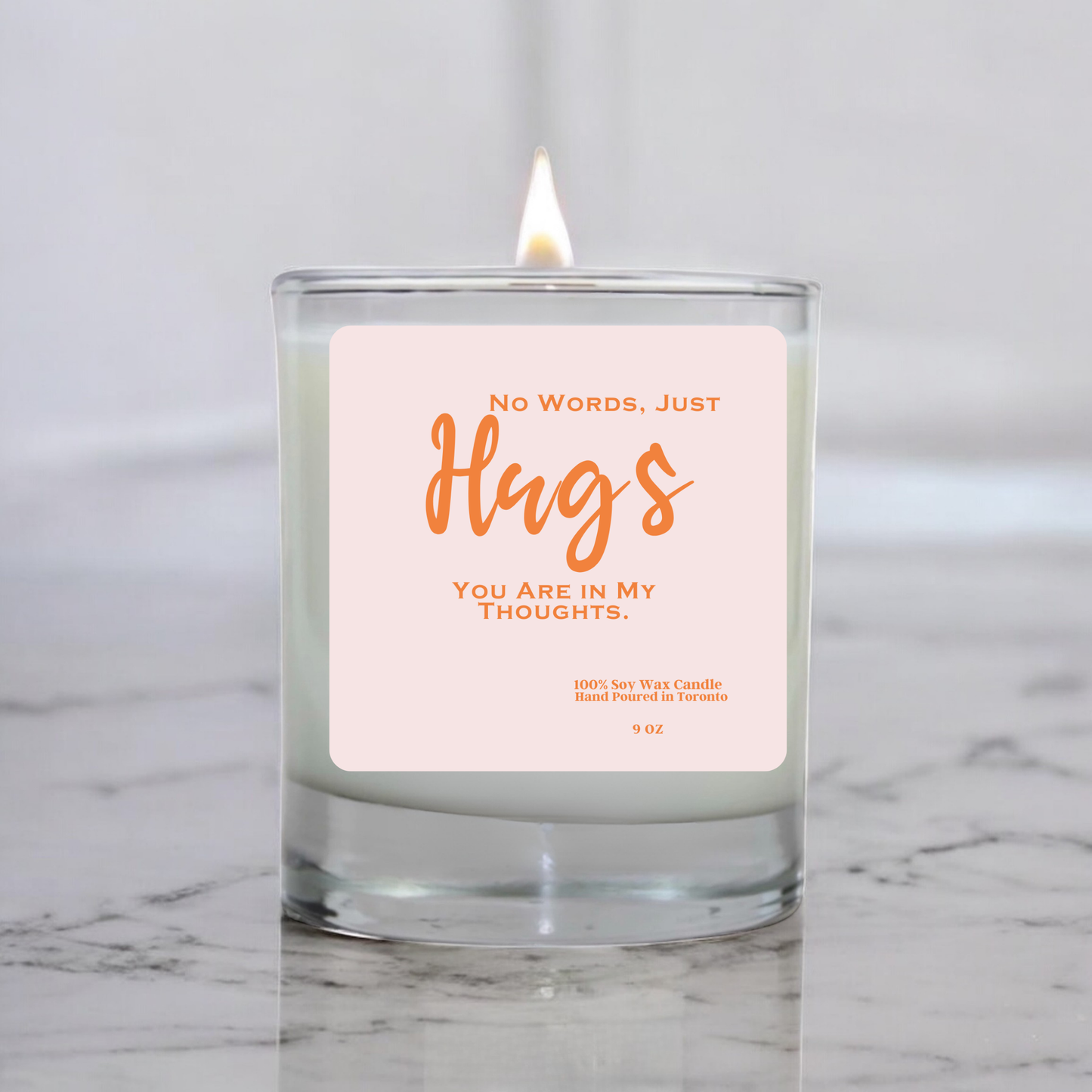 No Words Just Hugs Soy Candle | Sympathy Gift | Thinking of You Candle | Comfort Candle | Hand Poured Soy Wax | Gift from Toronto