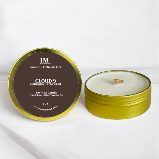 Mahogany + Teakwood Scented Travel Tin Candle - Cloud 9