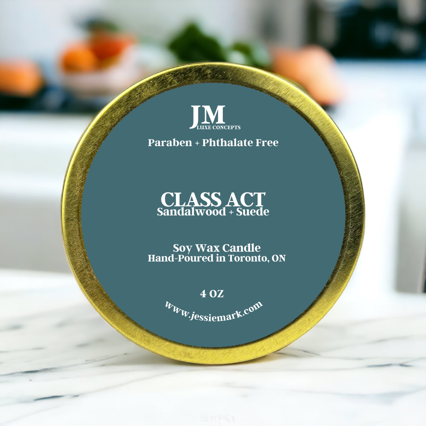 Sandalwood + Suede Scented Travel Tin Candle - Class Act