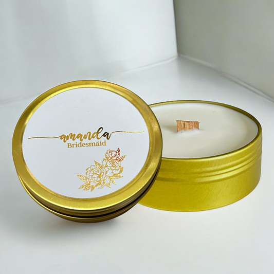 Personalized 4oz Soy Candle – Custom Wedding Favors, Bridesmaid Gifts & Party Favors