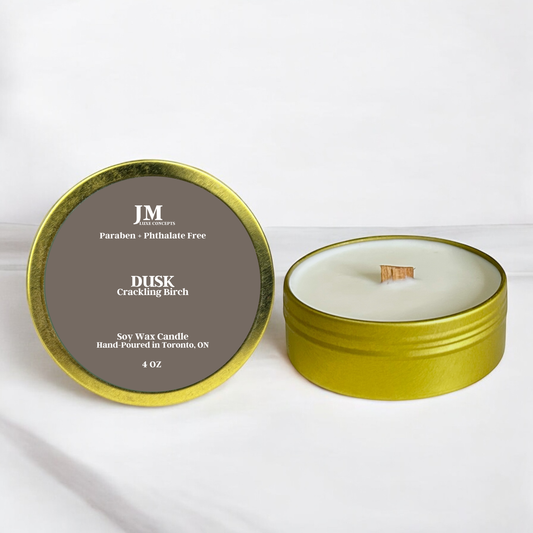 Crackling Birch Travel Candle – Cozy Forest Scent with Wooden Wick, 4 oz Soy Wax