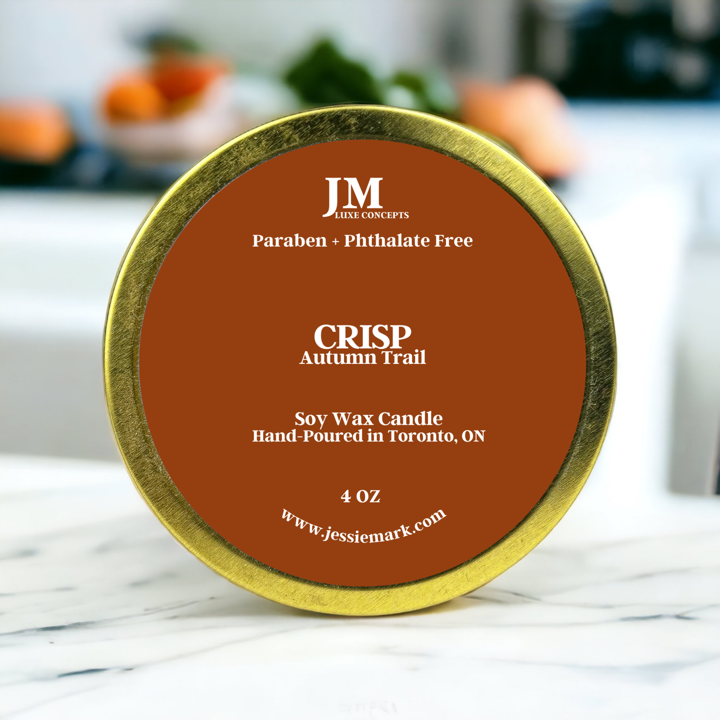 Autumn Trail Travel Tin Candle – Warm & Inviting Fall Scent with Wooden Wick, 4 oz Soy Wax