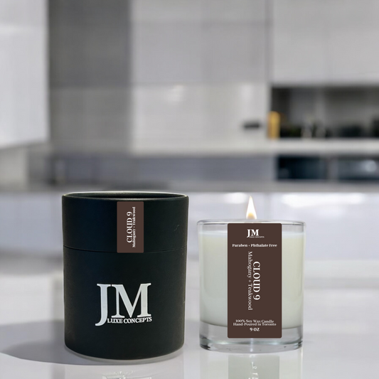 Mahogany + Teakwood Scented Soy Wax Candle With a Wooden Wick - Cloud 9