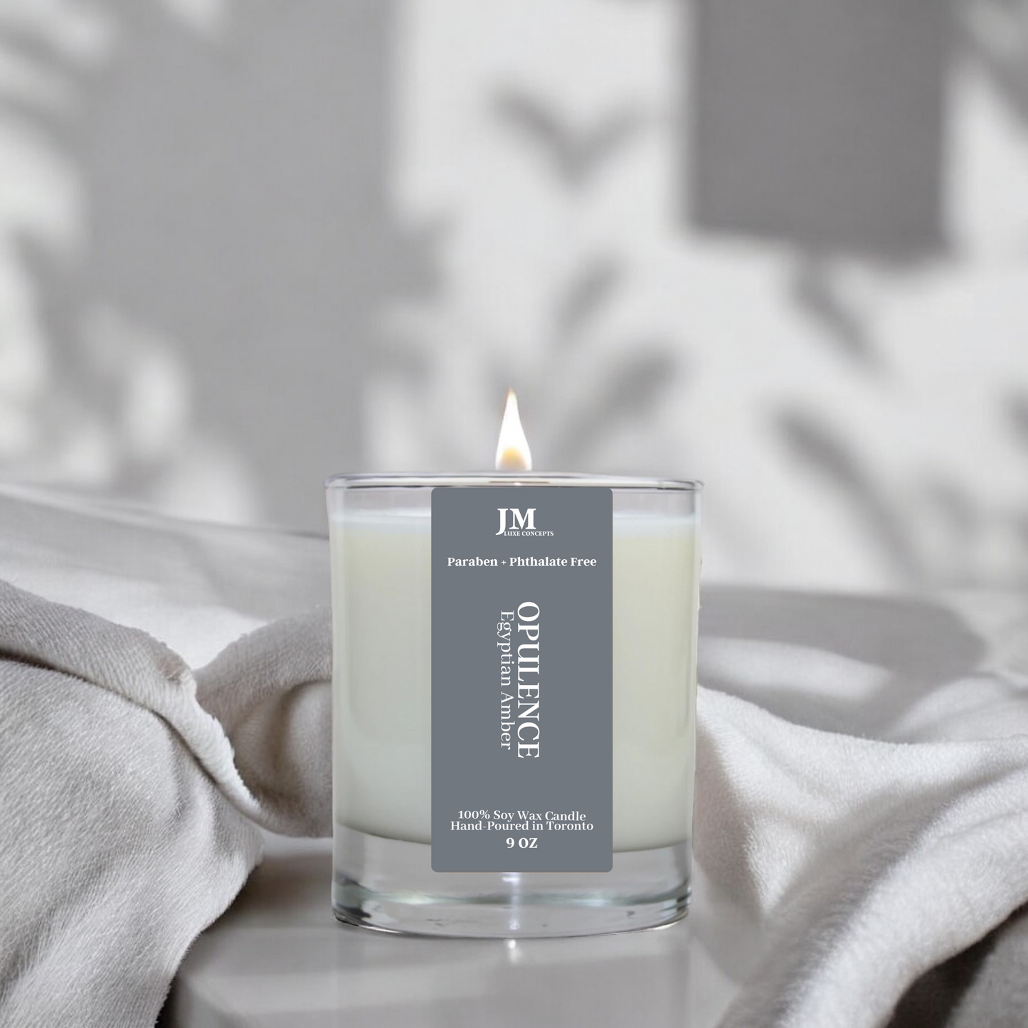 Egyptian Amber Scented Soy Wax Candle with Crackling Wooden Wick - Opulence