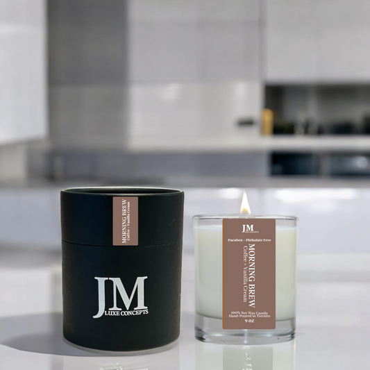 Coffee & Vanilla Cream Soy Candle with Wooden Wick - Morning Brew