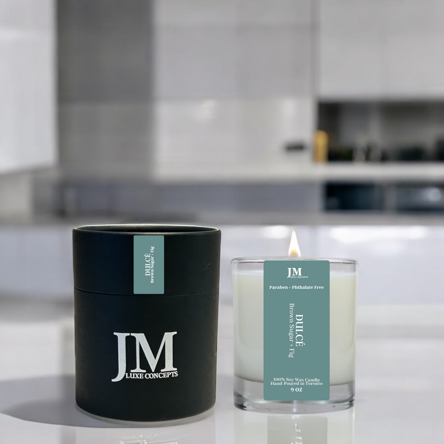 Brown Sugar + Fig Scented Soy Wax Candle With a Wooden Wick - DULCÉ