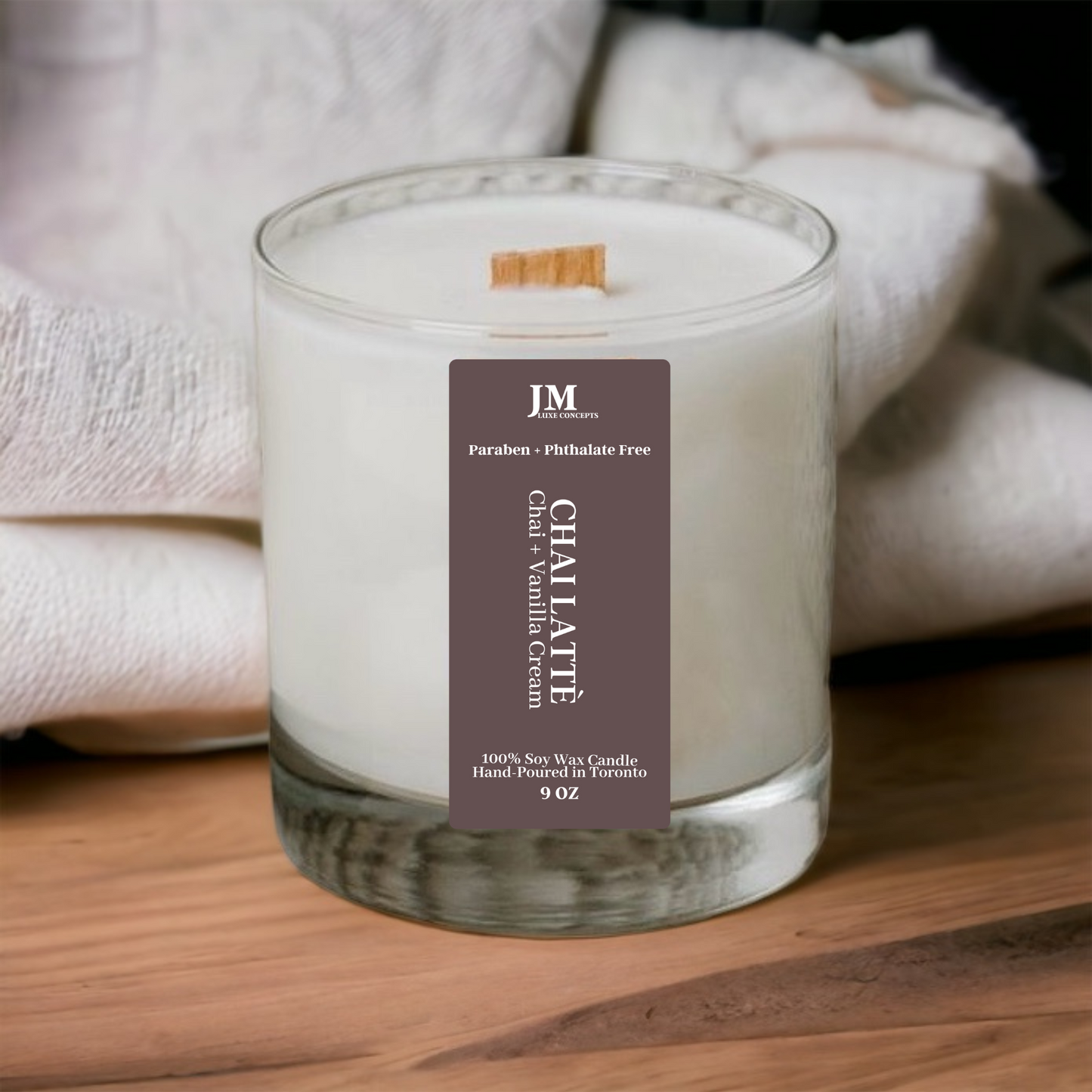 hai + Vanilla Cream Scented Soy Candle with Wooden Wick – Spicy, Creamy & Inviting, 9oz