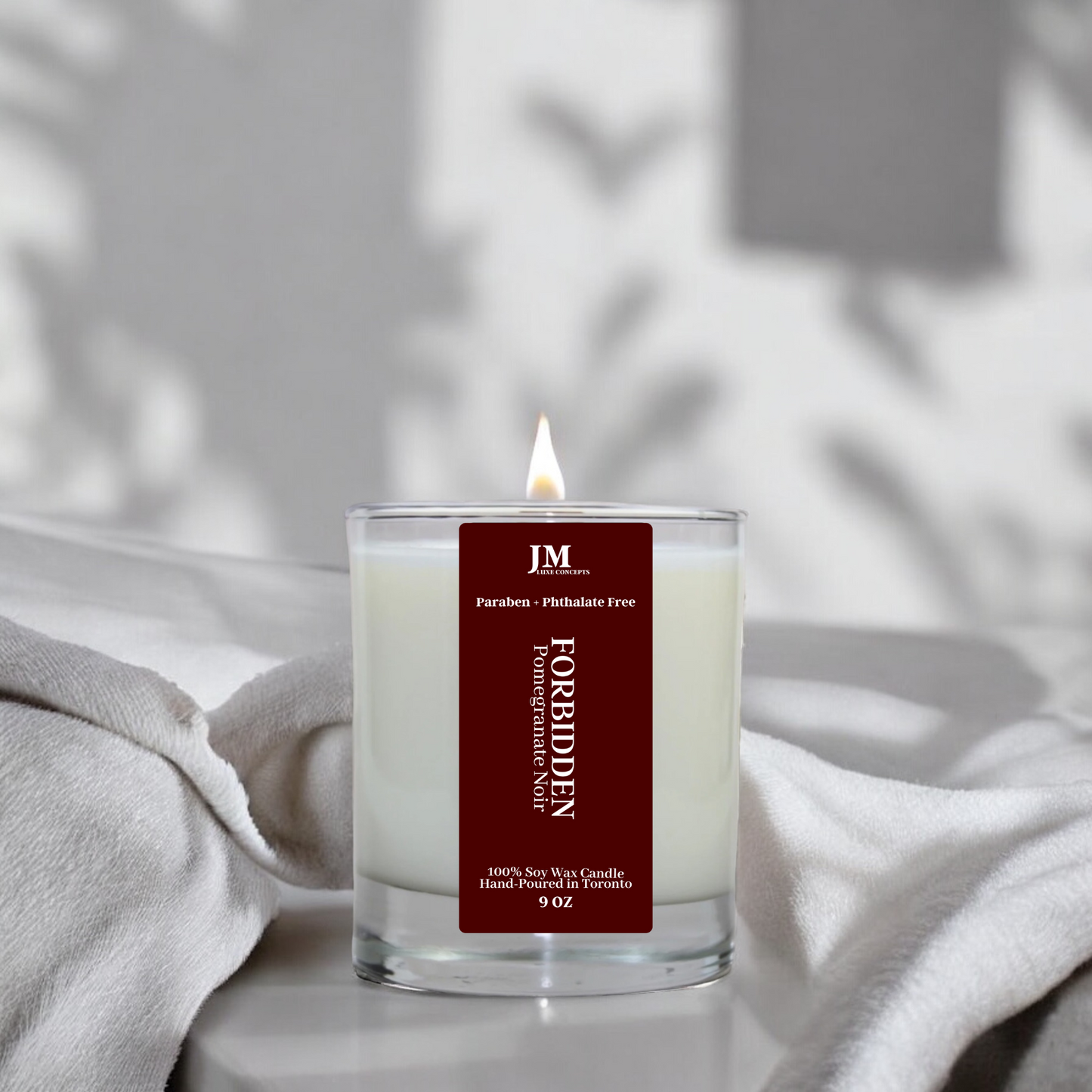 Pomegranate Noir Scented  Soy Wax Candle with a Wooden Wick - Date Me