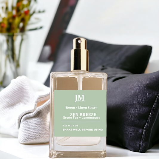 Green Tea & Lemongrass Room & Linen Spray – Fresh, Aromatic & Uplifting, 4oz