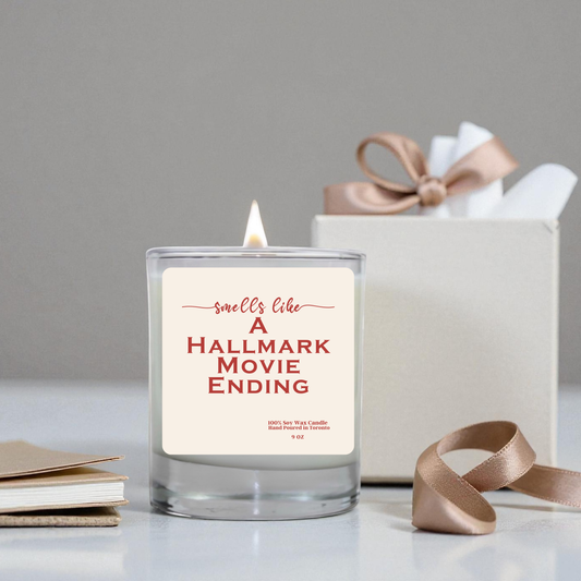 Smells Like a Hallmark Movie Ending Candle – Cozy Holiday Scented Soy Candle Gift