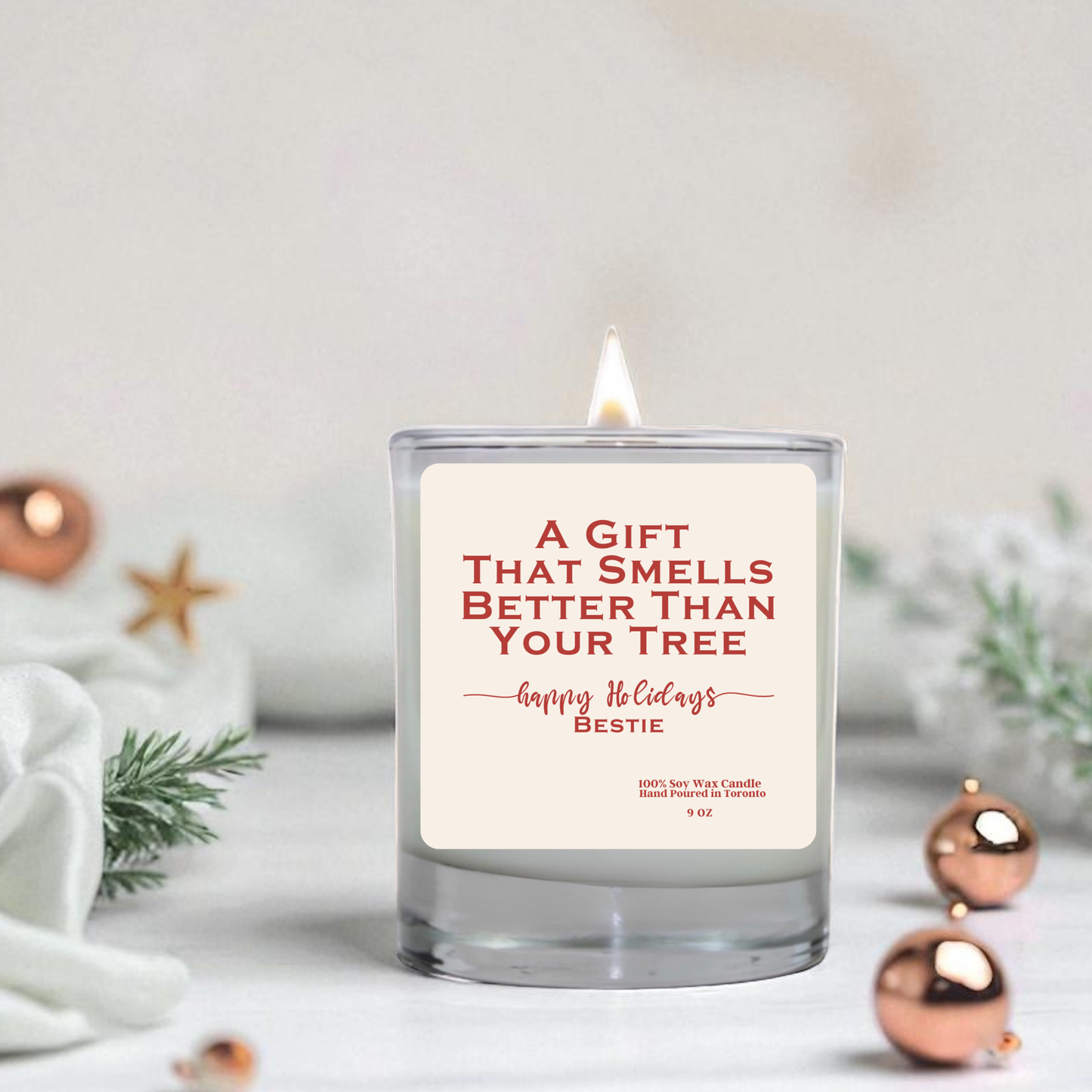 Personalized Christmas Candle – Funny Holiday Gift, Custom Name Soy Candle, Unique Christmas Gift Idea