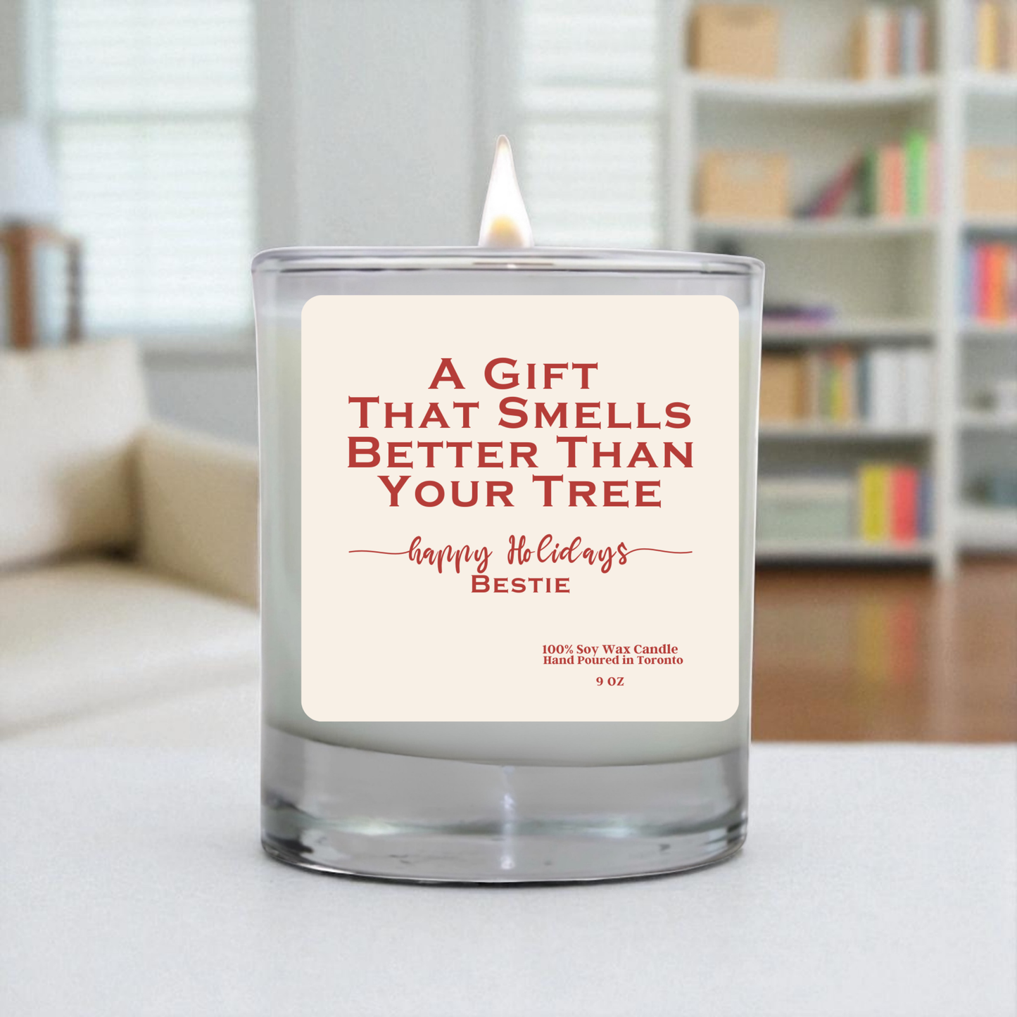 Personalized Christmas Candle – Funny Holiday Gift, Custom Name Soy Candle, Unique Christmas Gift Idea