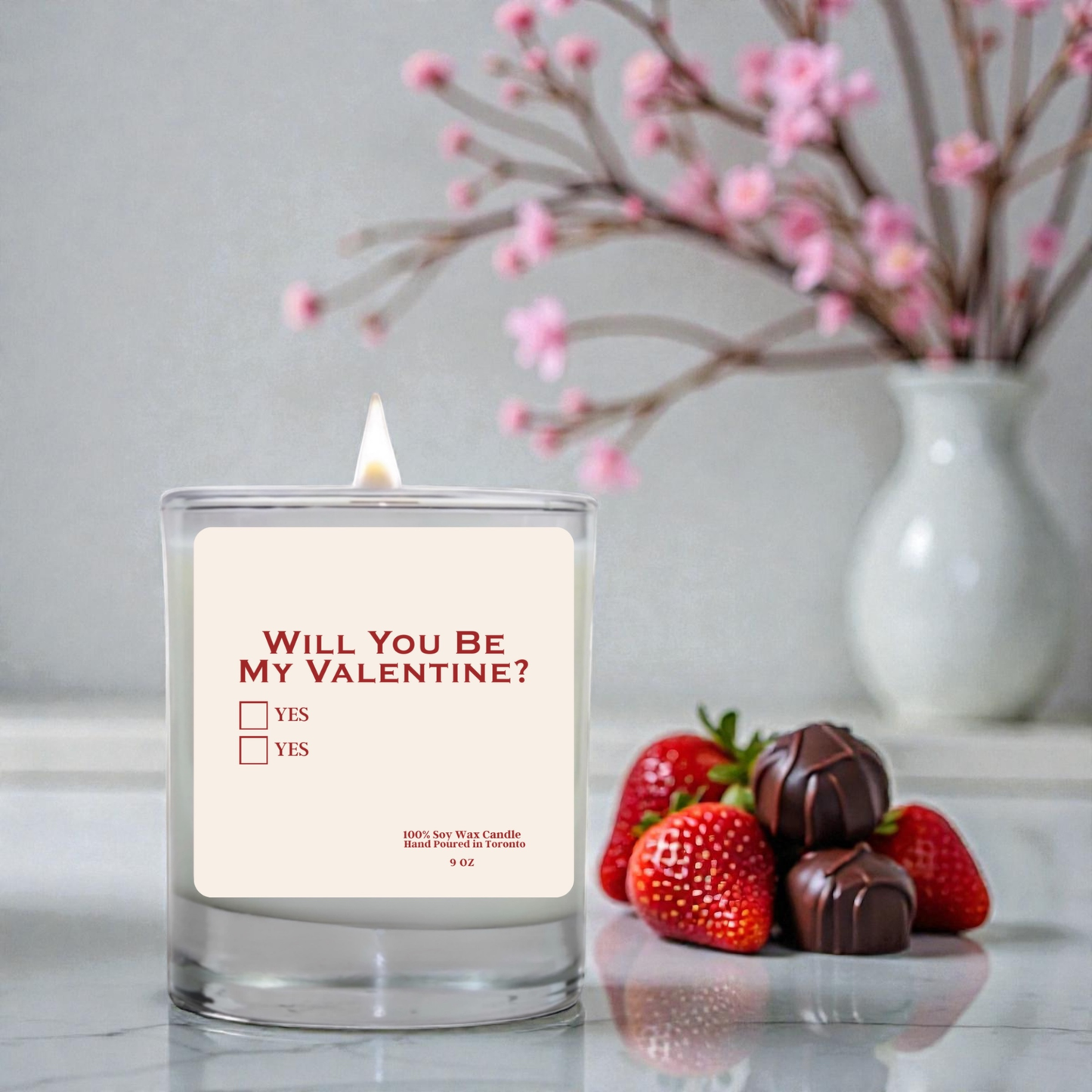 Will You Be My Valentine Candle