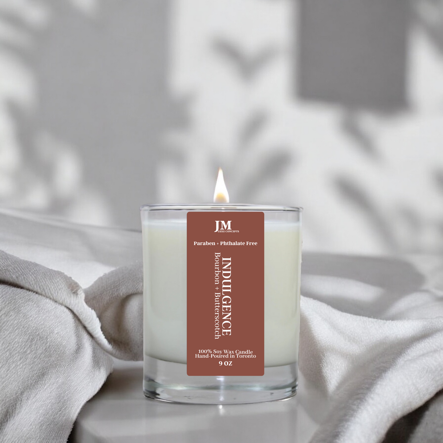 Bourbon + Butterscotch Scented Soy Candle with Wooden Wick – Rich, Sweet & Warm, 9oz