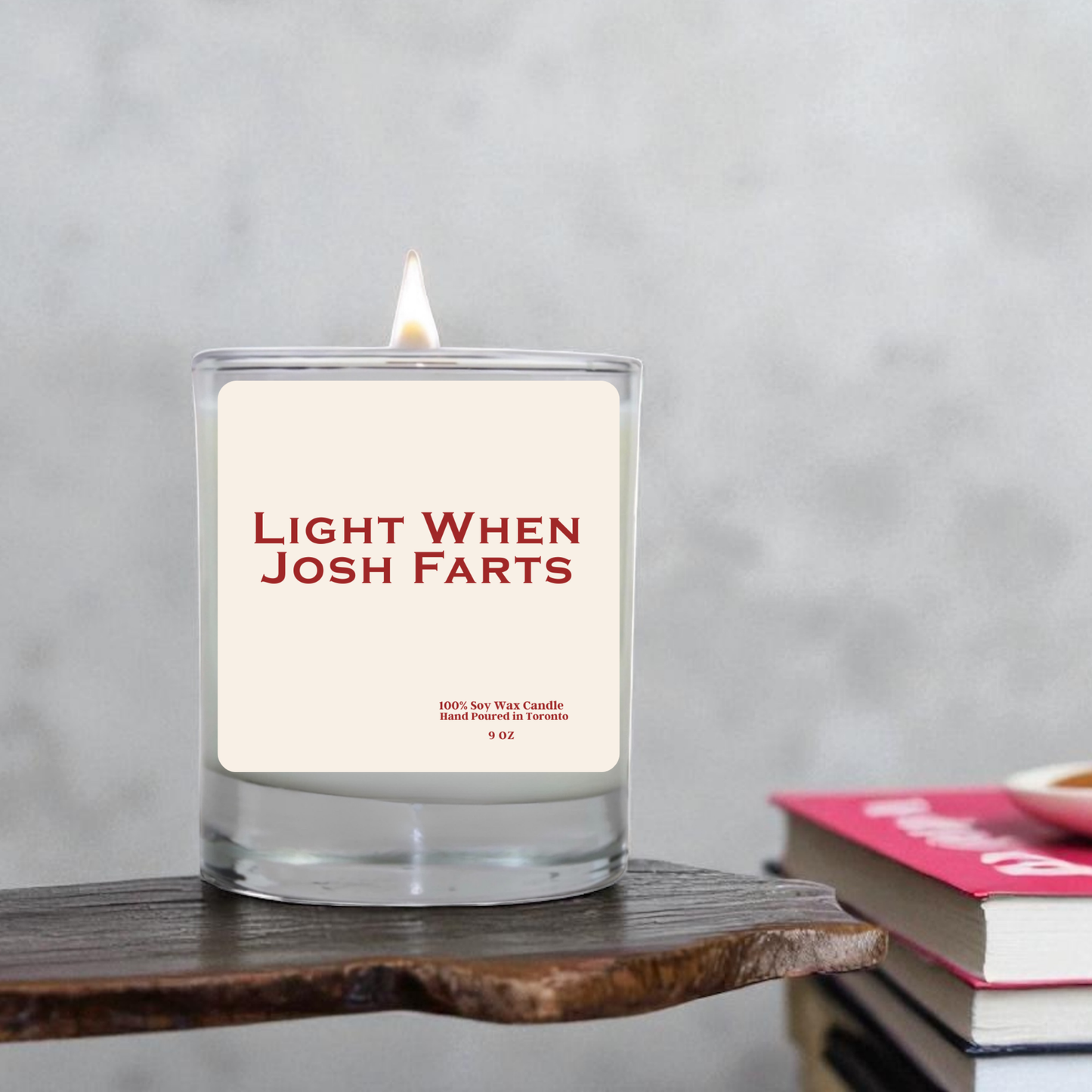 Funny Candle – Light When Josh Farts – Gag Gift, Personalized Soy Candle for Him, Joke Gift for Friends & Couples