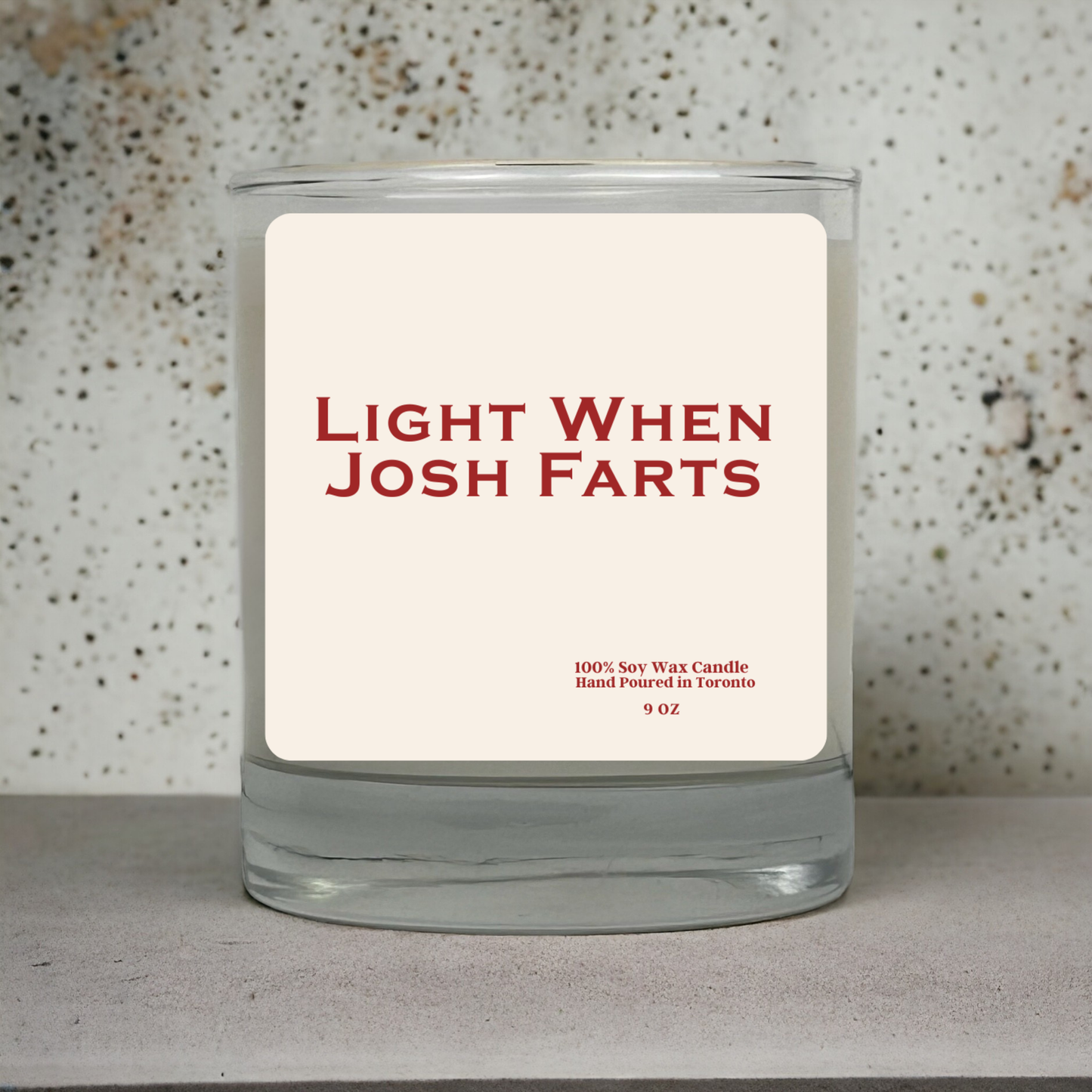Funny Candle – Light When Josh Farts – Gag Gift, Personalized Soy Candle for Him, Joke Gift for Friends & Couples