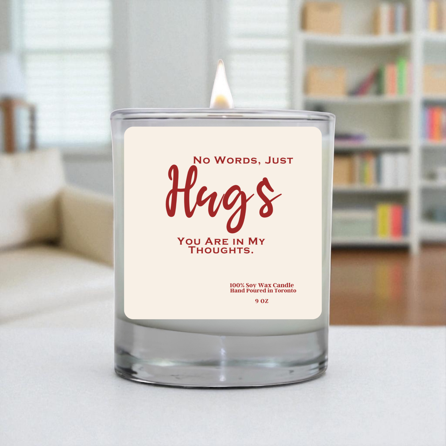 No Words Just Hugs Soy Candle | Sympathy Gift | Thinking of You Candle | Comfort Candle | Hand Poured Soy Wax | Gift from Toronto