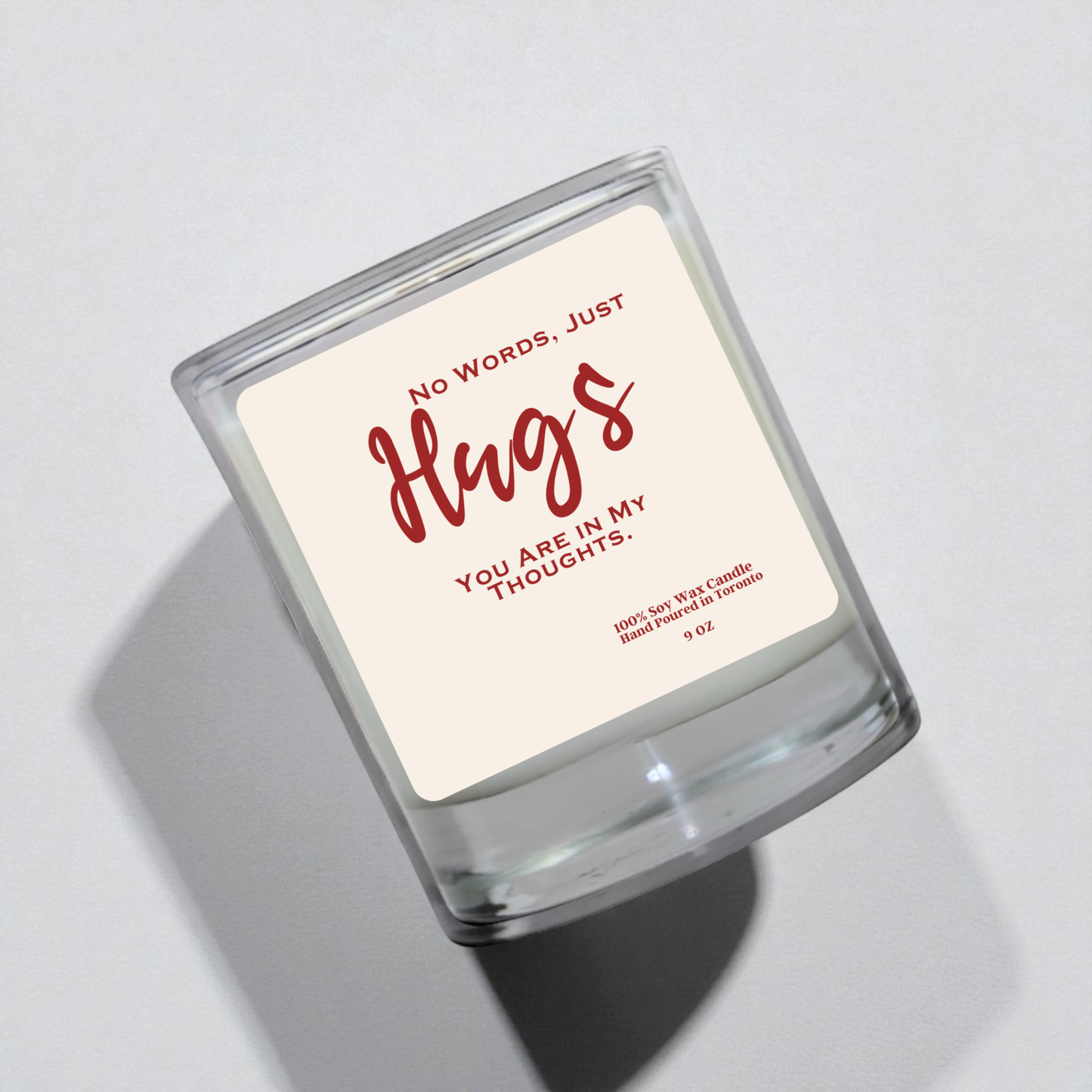 No Words Just Hugs Soy Candle | Sympathy Gift | Thinking of You Candle | Comfort Candle | Hand Poured Soy Wax | Gift from Toronto