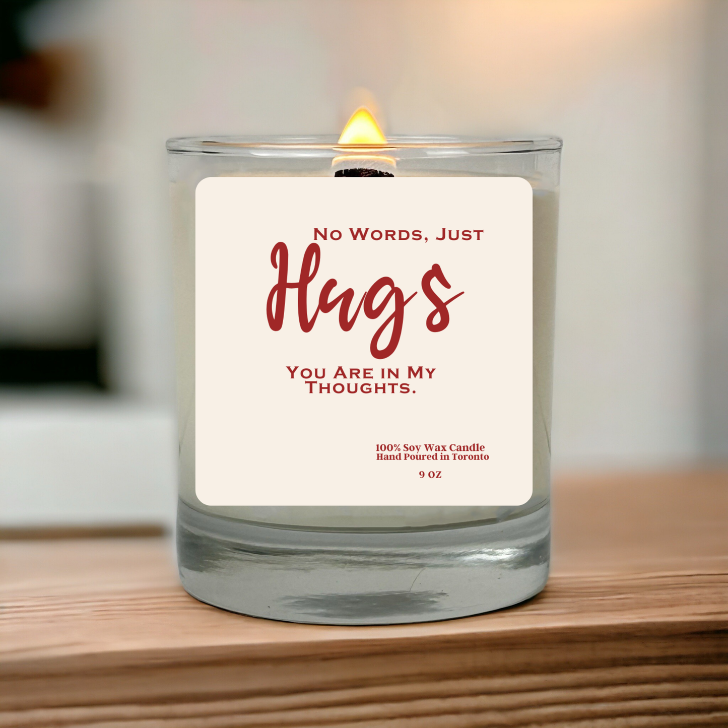 No Words Just Hugs Soy Candle | Sympathy Gift | Thinking of You Candle | Comfort Candle | Hand Poured Soy Wax | Gift from Toronto