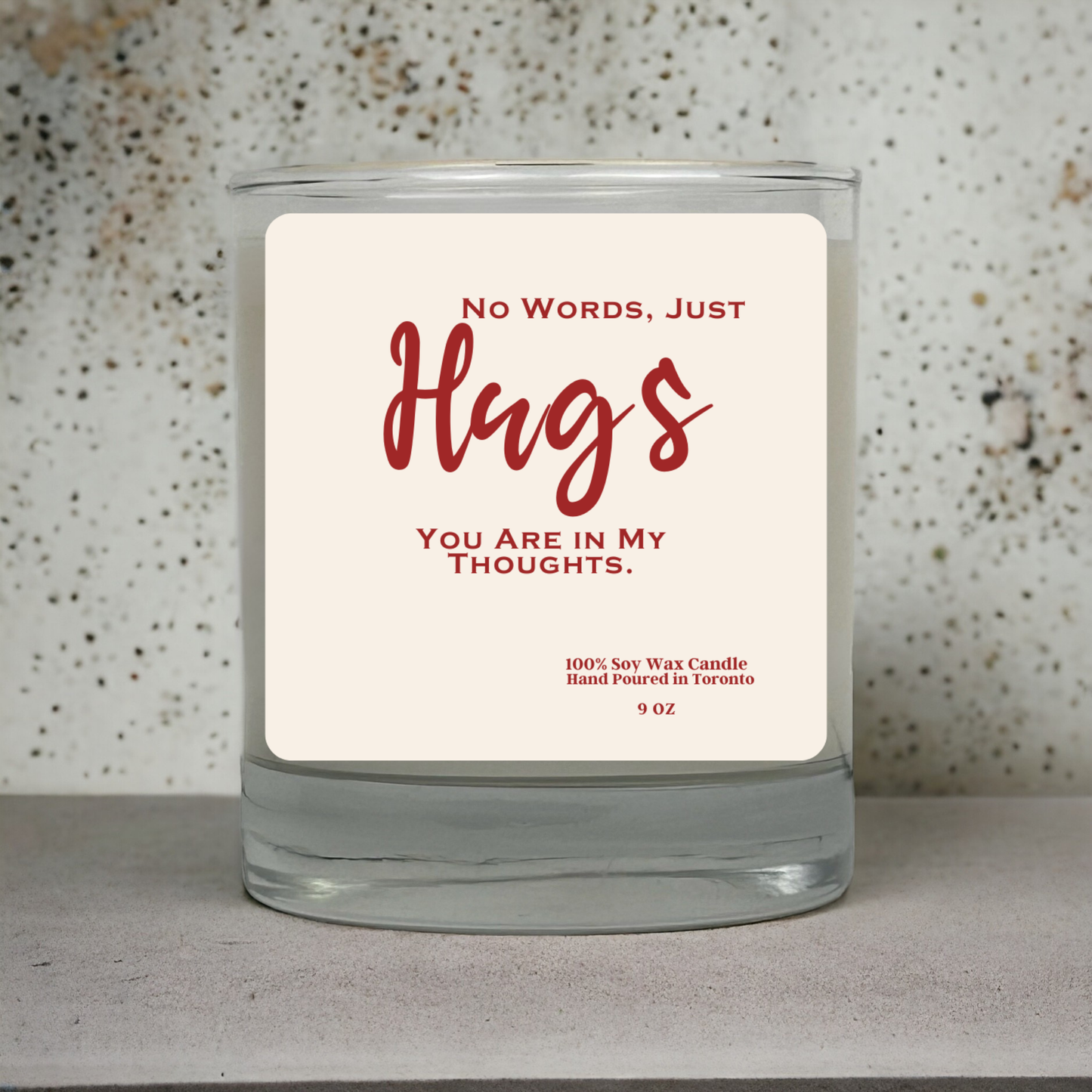 No Words Just Hugs Soy Candle | Sympathy Gift | Thinking of You Candle | Comfort Candle | Hand Poured Soy Wax | Gift from Toronto