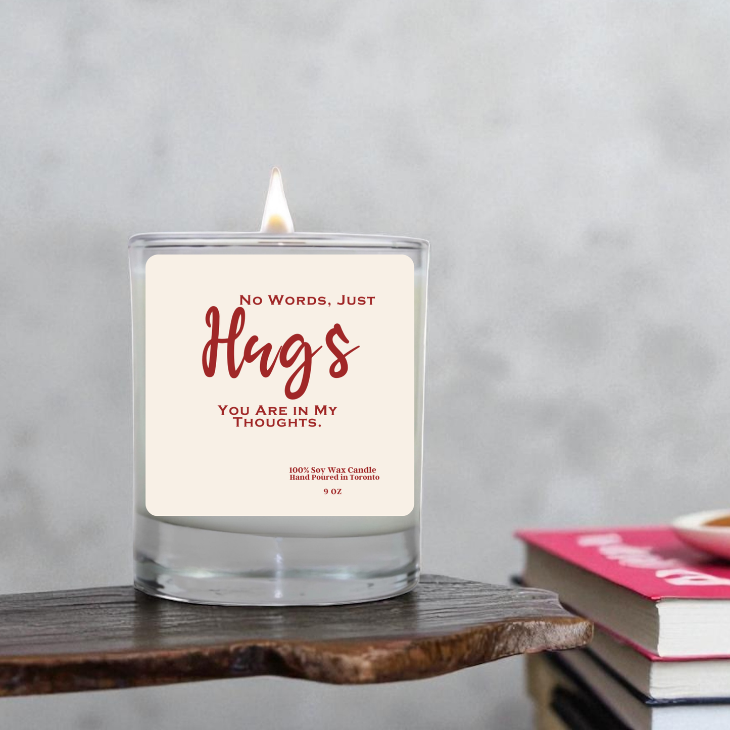 No Words Just Hugs Soy Candle | Sympathy Gift | Thinking of You Candle | Comfort Candle | Hand Poured Soy Wax | Gift from Toronto