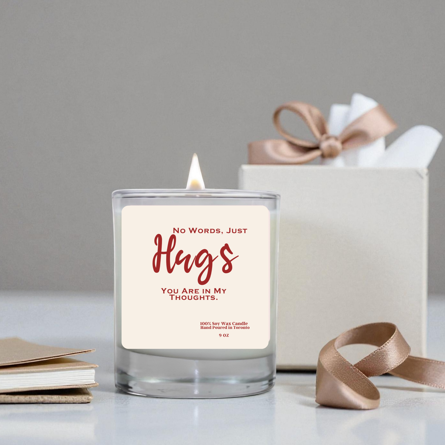 No Words Just Hugs Soy Candle | Sympathy Gift | Thinking of You Candle | Comfort Candle | Hand Poured Soy Wax | Gift from Toronto