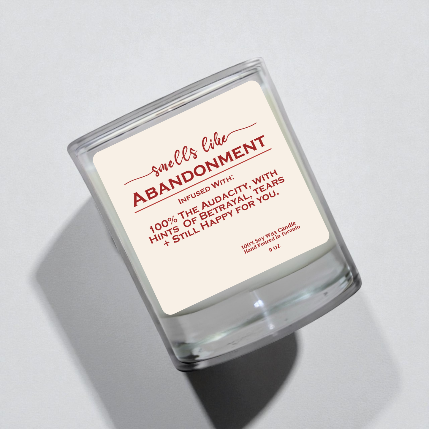Smells Like Abandonment Candle – Funny Retirement & Going Away Gift | Soy Wax Candle