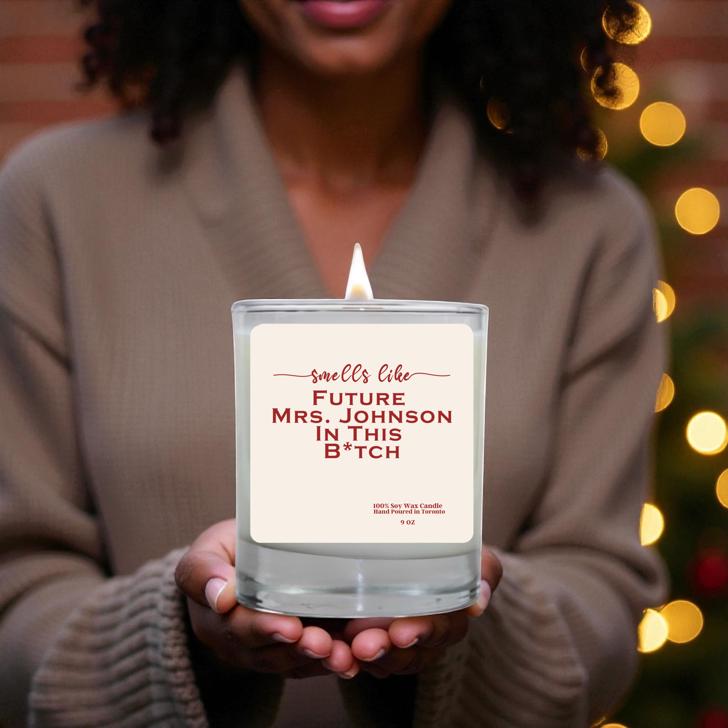 Funny Engagement Candle – Smells Like Future Mrs Johnson – Personalized Bride to Be Gift, Wedding, Bachelorette Party Favor